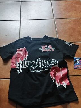Black & Red Graphic Kids T-Shirt